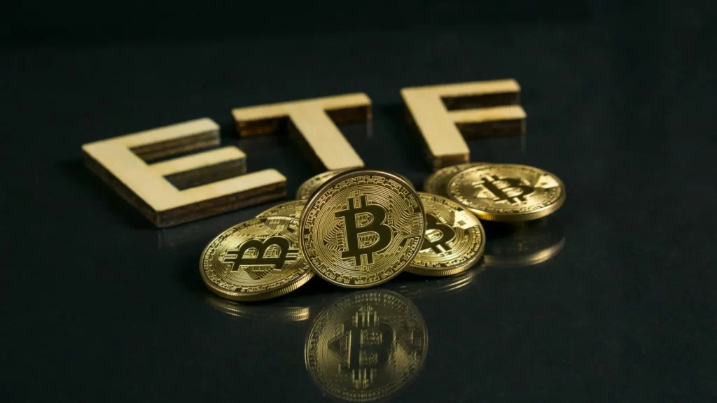 moedas de bitcoin e sigla ETF